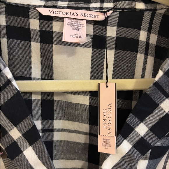 Heritage Victoria's Secret Black and White Checkered Pajama Set Brand New L - Picture 3 of 7
